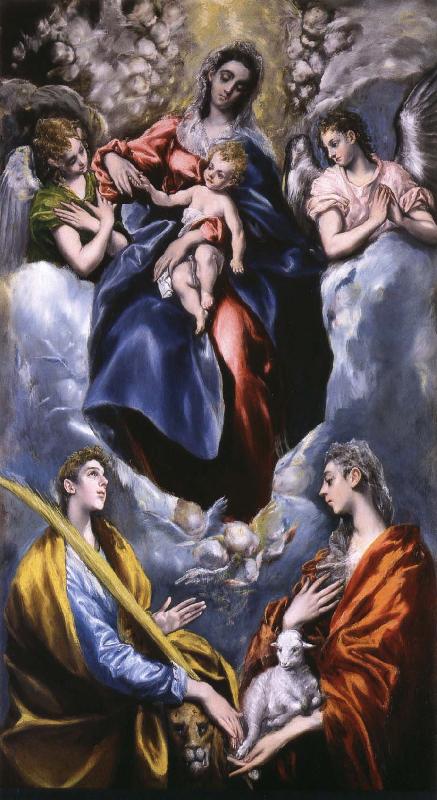 El Greco Madonna and Child with St Martina and St Agnes Germany oil painting art
